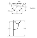 مانتا حوض 50 سم IDEAL STANDARD