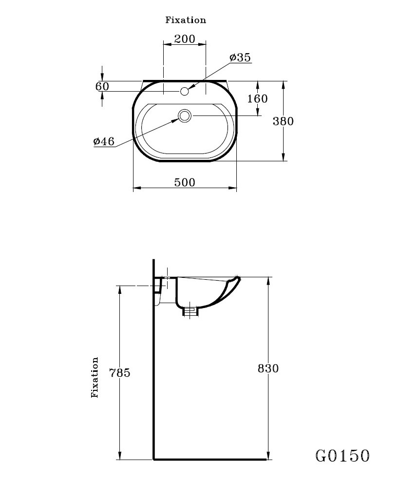 نيو كابري حوض 50 سم IDEAL STANDARD
