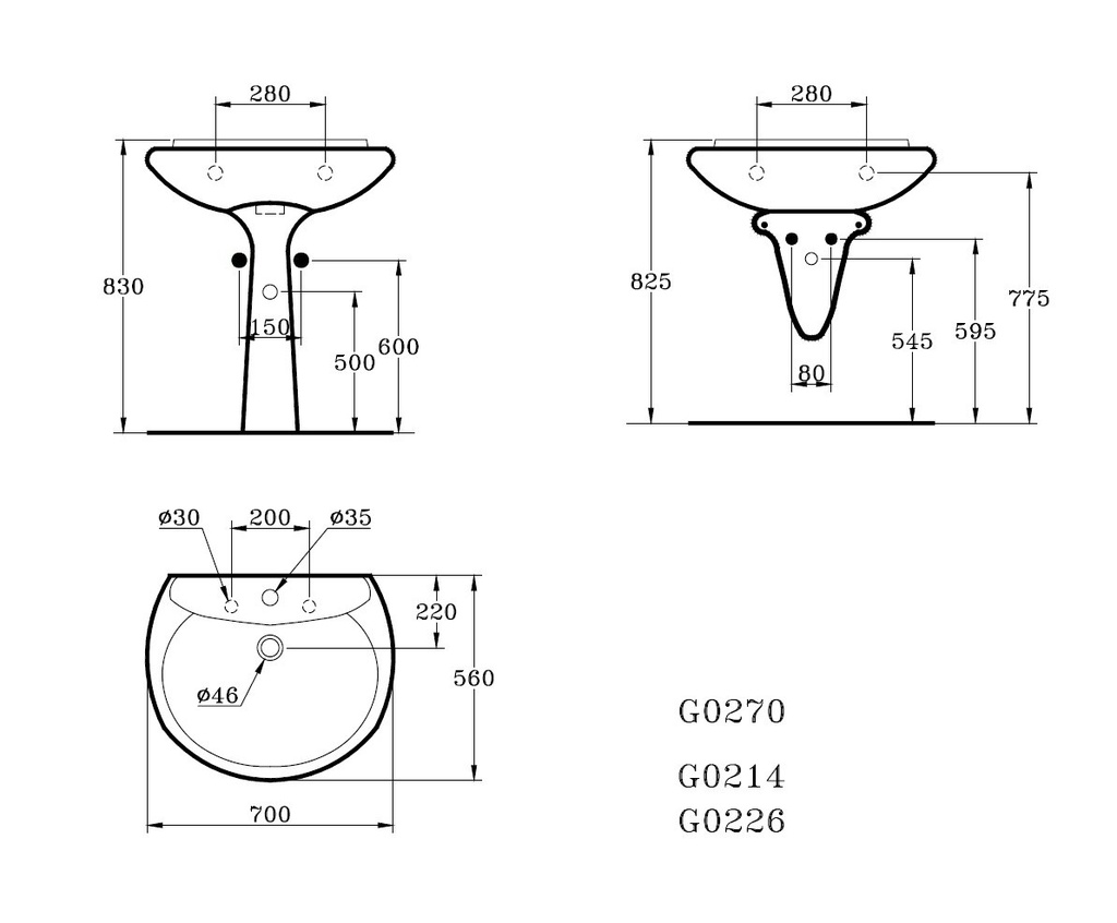 كيميرا حوض 70 سم IDEAL STANDARD