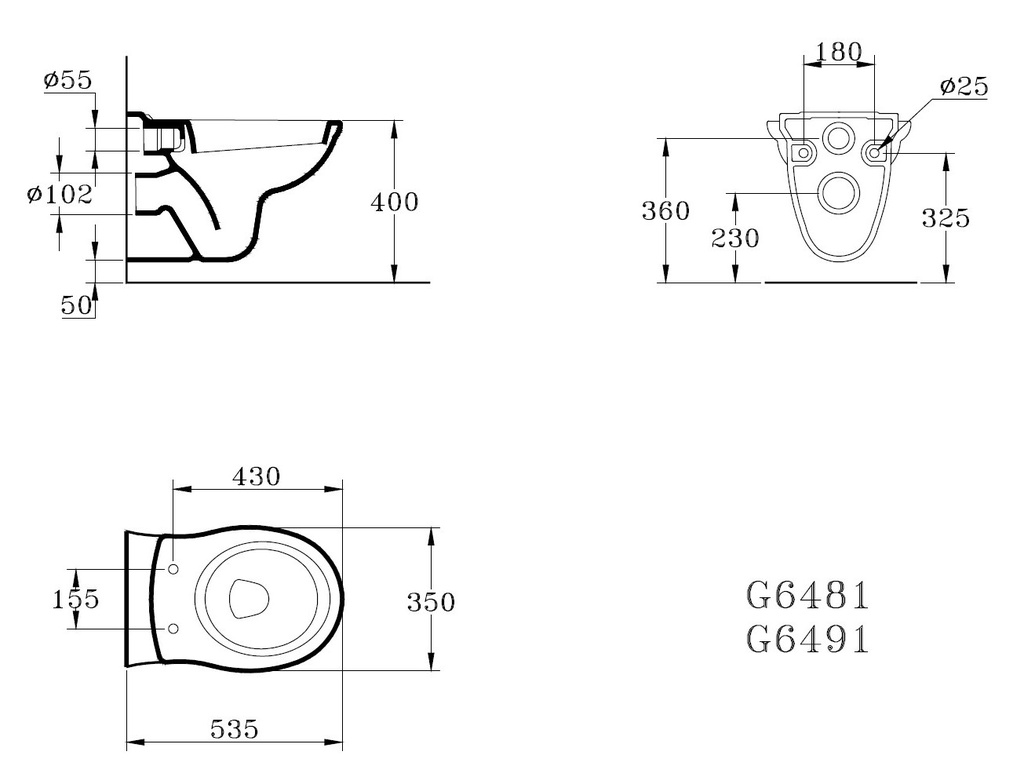 سان ريمو مرحاض معلق بالدش و المقبض IDEAL STANDARD