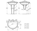 سان ريمو حوض 70 سم IDEAL STANDARD