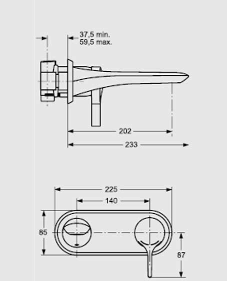 ميلانج خلاط حوض دفن بالحائط IDEAL STANDARD KIT2
