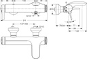 ميلانج خلاط بانيو بمجموعة دش سماعه خرطوم و علاقه ثابته IDEAL STANDARD