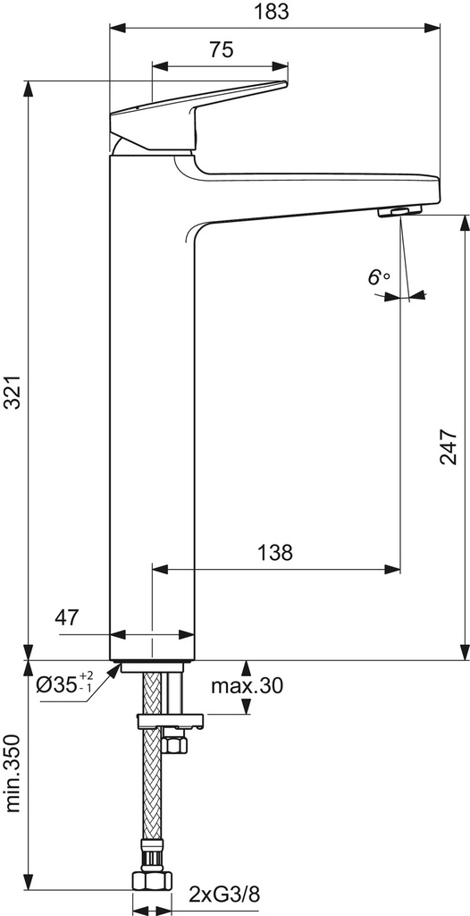 سيرابلان 111 خلاط شجره عالي قلب سيراميك هاندميكسر IDEAL STANDARD