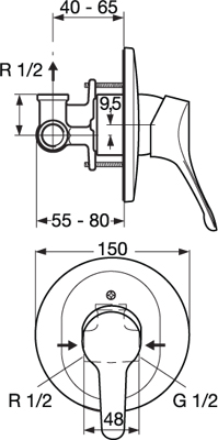 يوروستورم خلاط دفن بدون راس و القنطره IDEAL STANDARD