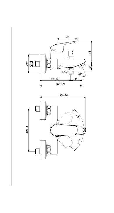 نيو سيرافليكس خلاط بانيو IDEAL STANDARD