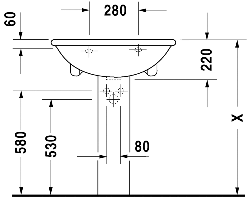 دارلينج حوض 70 سم DURAVIT