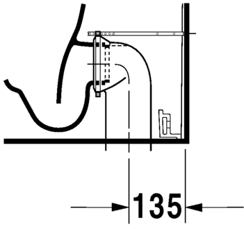 نيو دارلينج مرحاض ملاصق للحائط بالدش DURAVIT