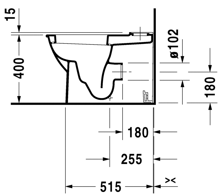 نيو دارلينج مرحاض ملاصق للحائط بالدش DURAVIT