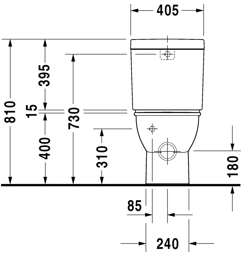نيو دارلينج مرحاض ملاصق للحائط بالدش DURAVIT