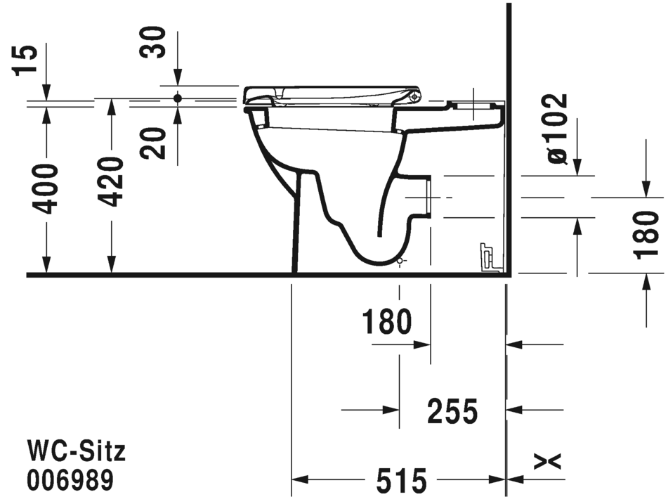 نيو دارلينج مرحاض ملاصق للحائط بالدش DURAVIT