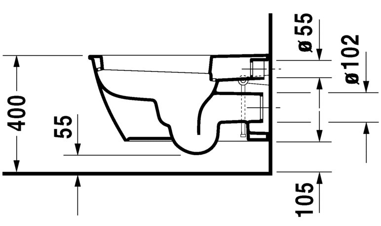نيو دارلينج مرحاض معلق بالدش والمحبس DURAVIT