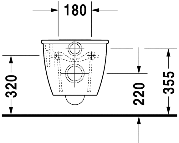 نيو دارلينج مرحاض معلق بالدش والمحبس DURAVIT