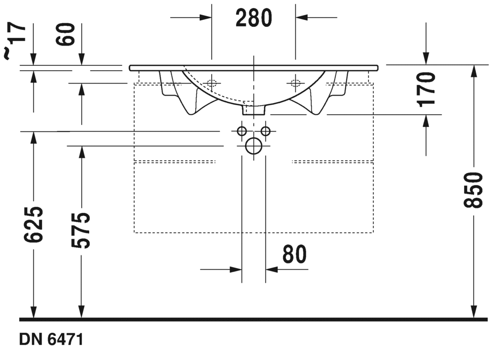 نيو دارلينج حوض 83 سم موبيليا DURAVIT