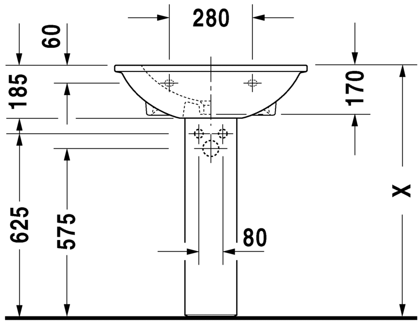 نيو دارلينج حوض 65 سم DURAVIT