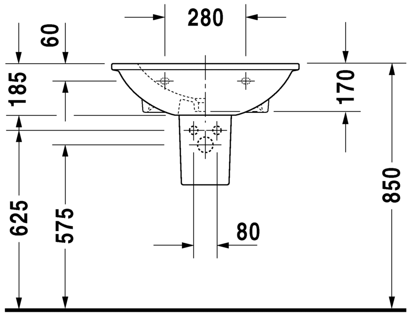 نيو دارلينج حوض 65 سم DURAVIT