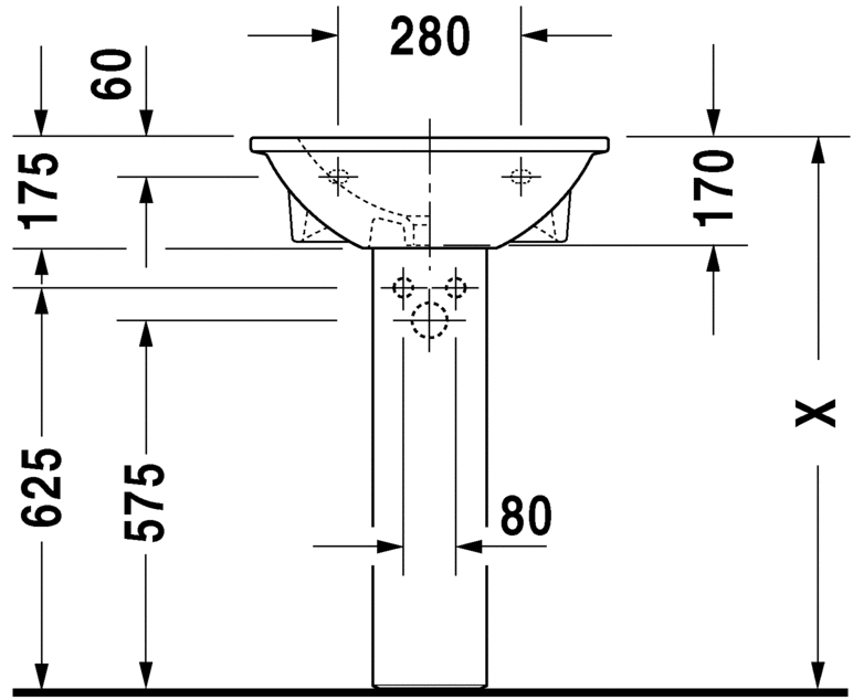 نيو دارلينج حوض 55سم DURAVIT