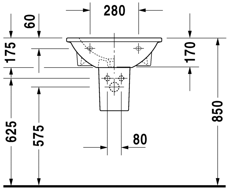 نيو دارلينج حوض 55سم DURAVIT