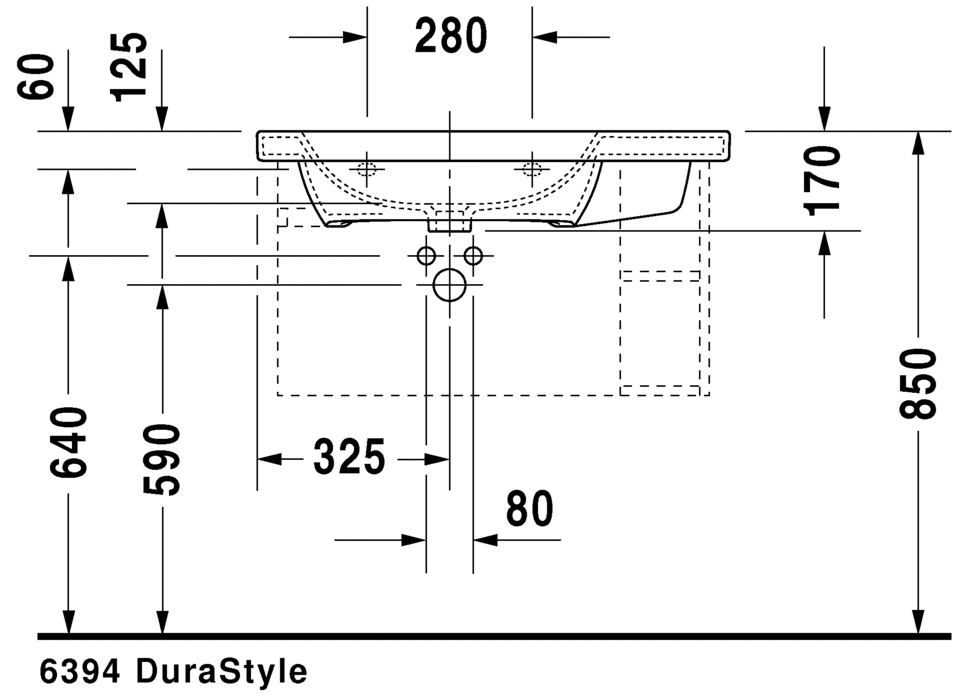 ديوراستايل حوض موبيليا شمال 85 سم DURAVIT