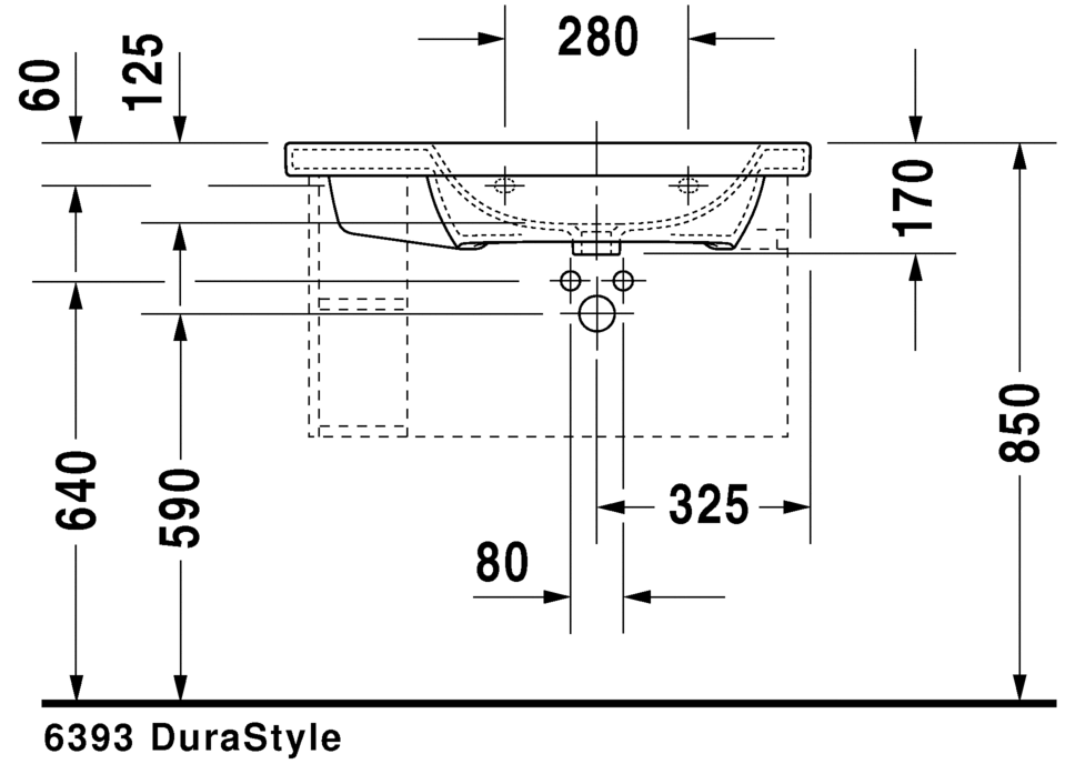 ديوراستايل حوض موبيليا يمين 80 سم DURAVIT