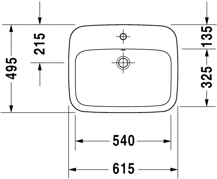 ديوراستايل حوض ساقط رخام 49.5*61.5 سم DURAVIT
