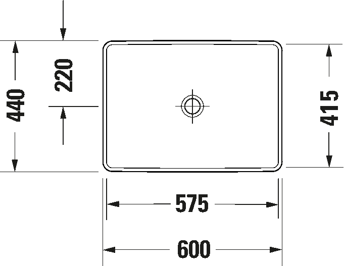 دي نيو حوض كونترتوب بدون فتحة خلاط 60 سم DURAVIT