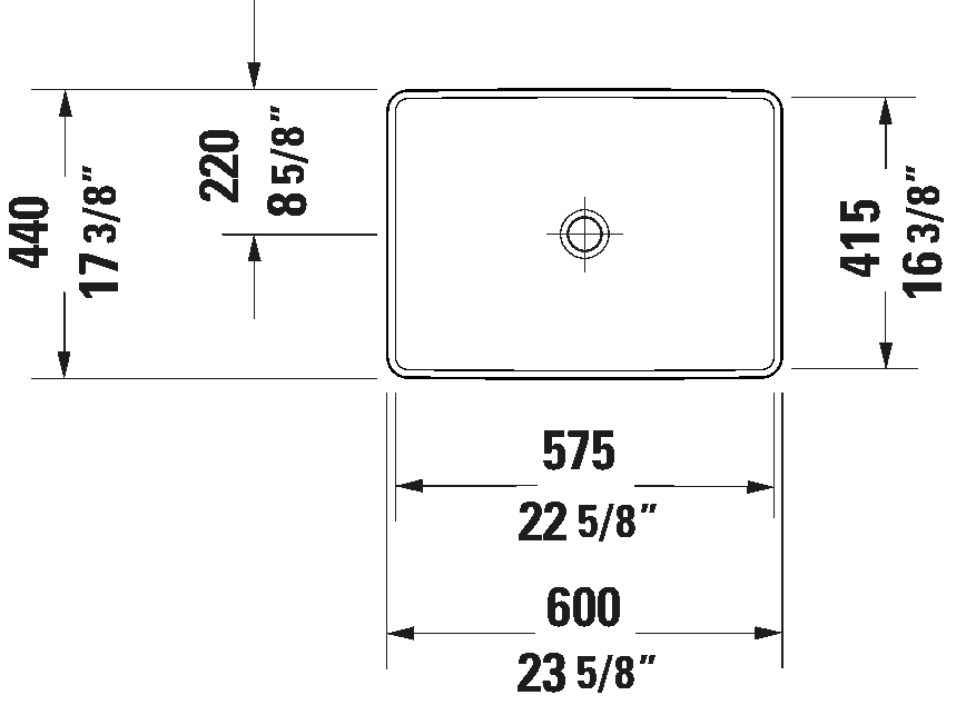 دي نيو حوض كونترتوب بدون فتحة خلاط 60 سم DURAVIT