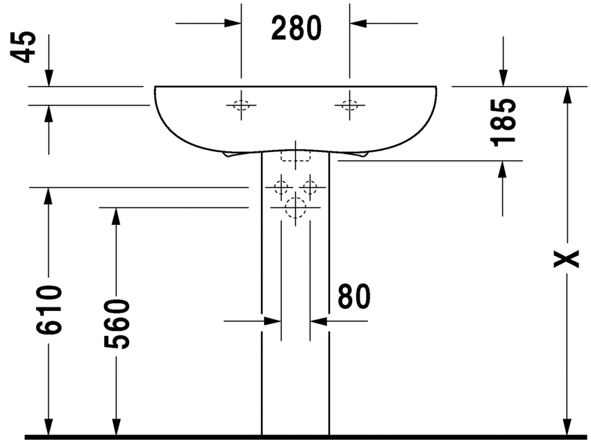 فوستر حوض 70 سم DURAVIT