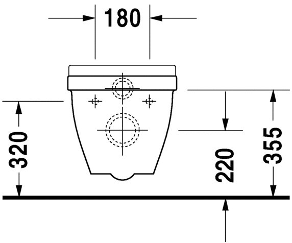 شتارك 3 مرحاض معلق بالدش بالمحبس DURAVIT