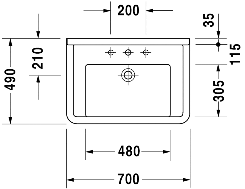 شتارك 3 حوض موبيليا 70سم DURAVIT