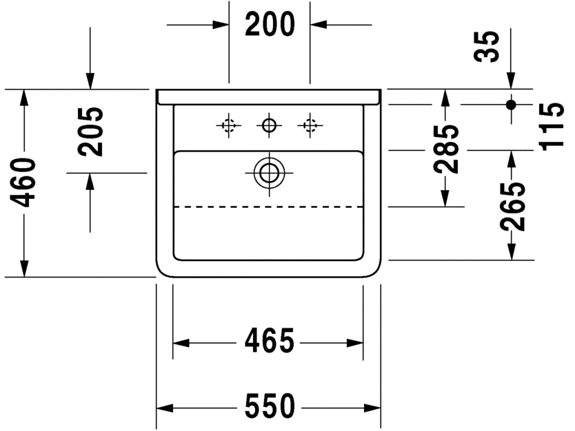 شتارك 3 حوض سيمى كونتر 55سم DURAVIT