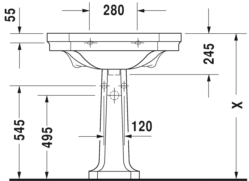 مجموعة 1930حوض 80سم DURAVIT