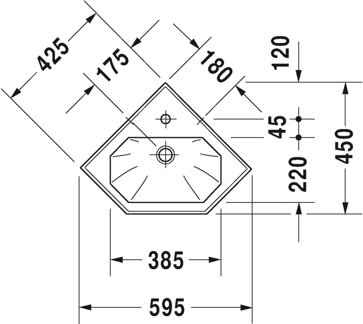 مجموعة 1930 حوض كورنر 59.5سم DURAVIT