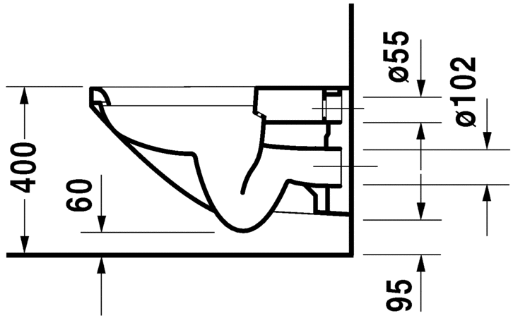 كارو مرحاض معلق بالدش بدون محبس هايجينجليز DURAVIT