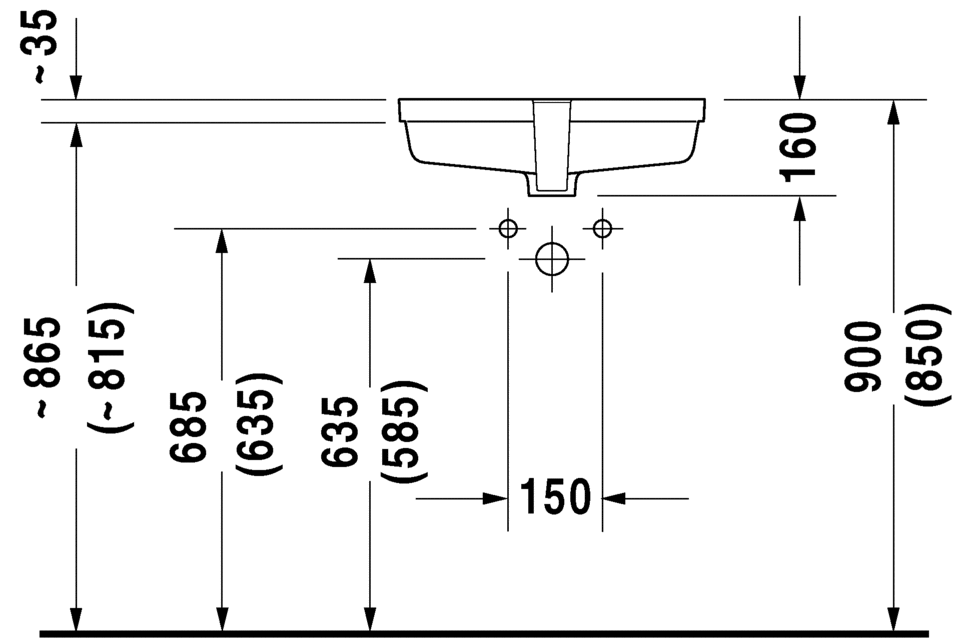 فيرو حوض اسفل الرخامة 48 سم DURAVIT