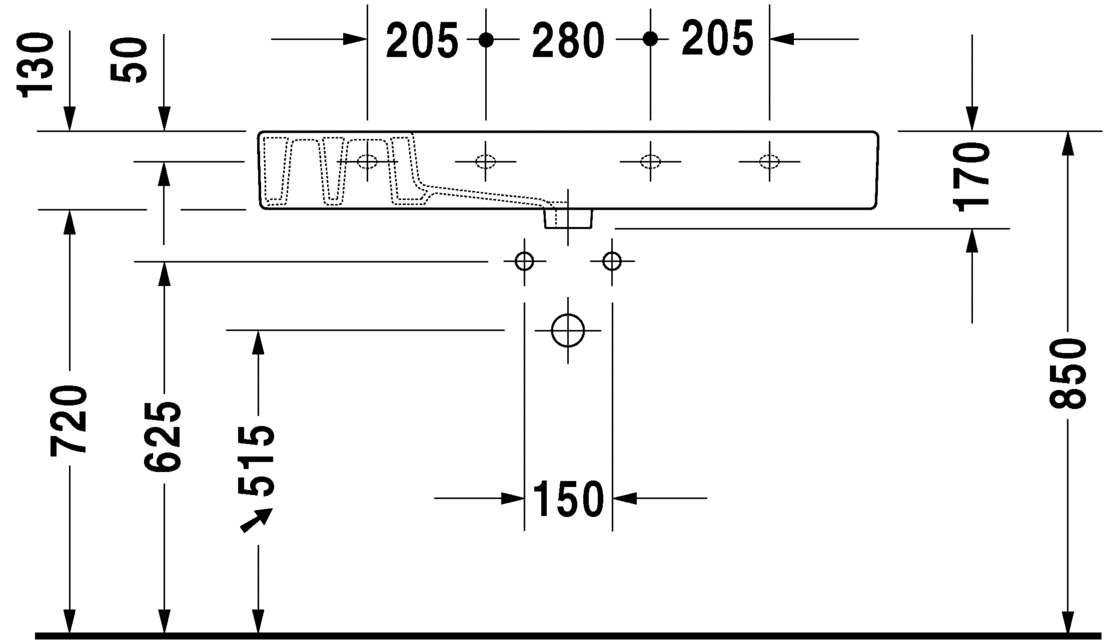 فيرو حوض 105 سم DURAVIT