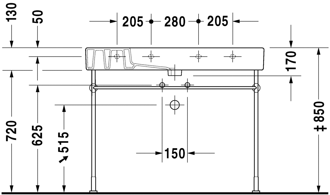 فيرو حوض 105 سم DURAVIT