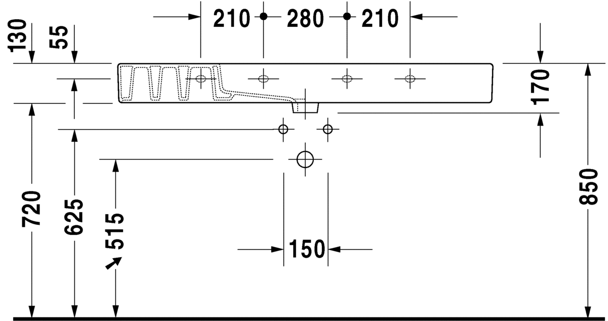 فيرو حوض 125سم DURAVIT