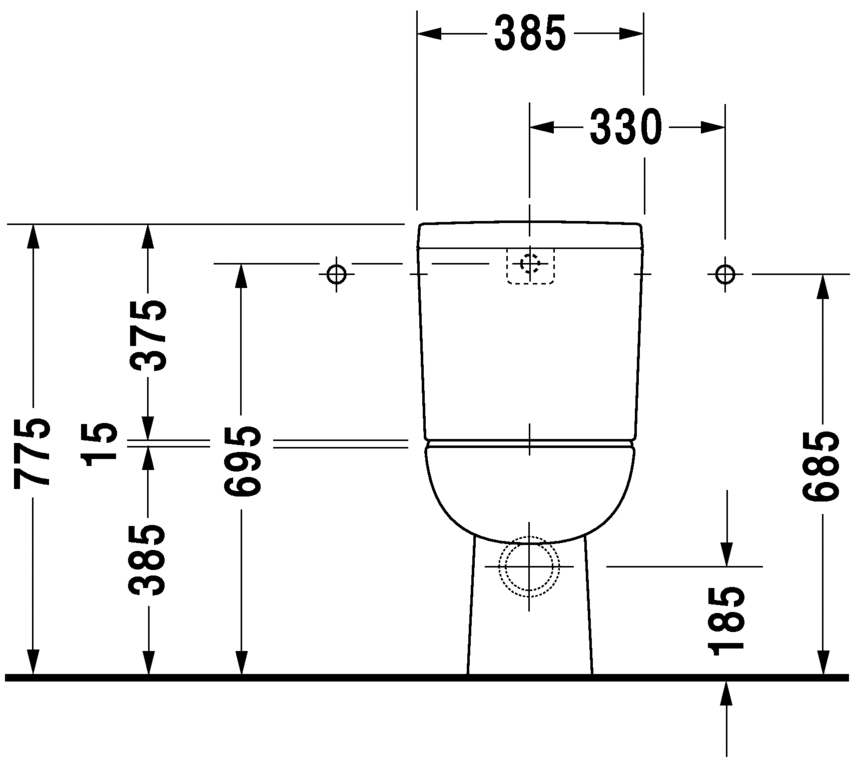 دي كود مرحاض ملاصق للحائط بالدش DURAVIT