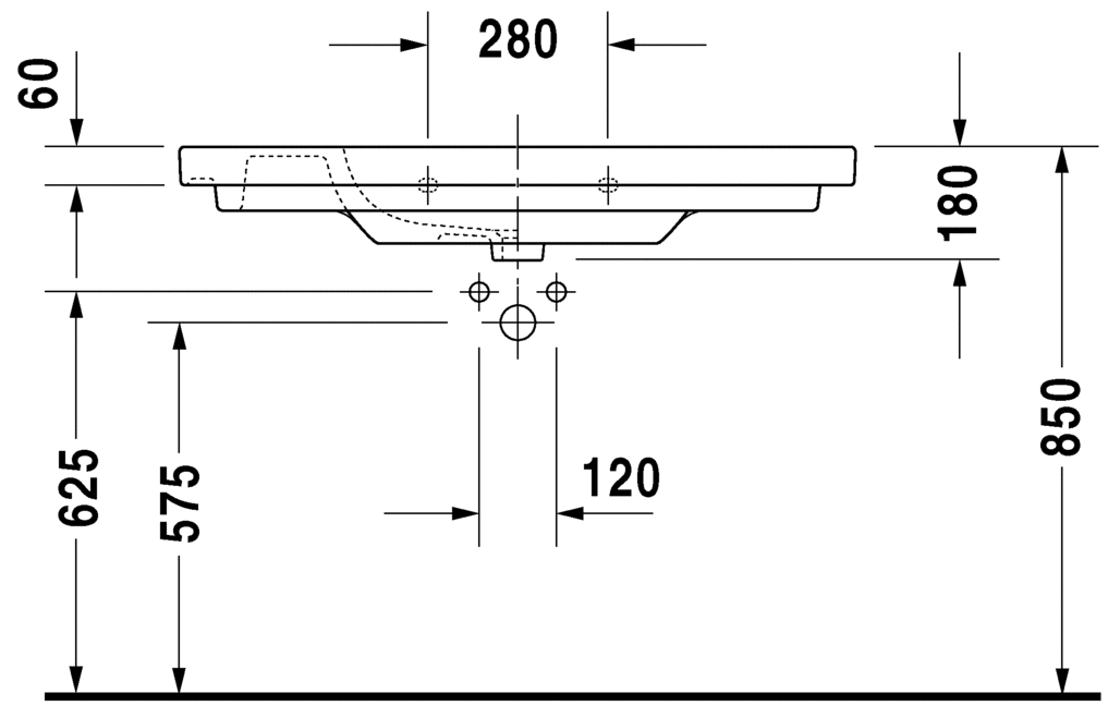 دي كود حوض وحدة موبيليا 105 سم DURAVIT