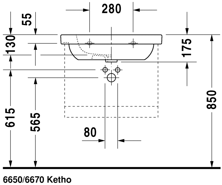 دي كود حوض وحدة موبيليا 65 سم DURAVIT