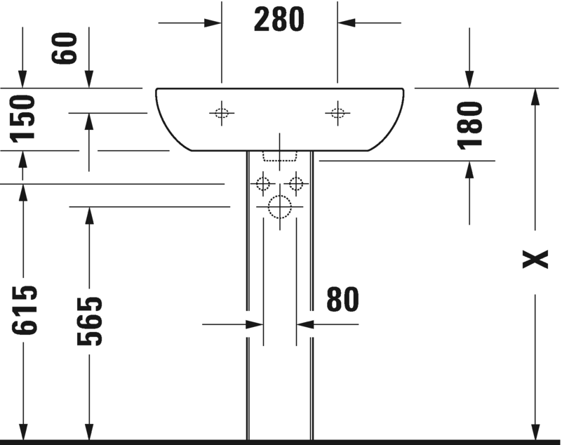 دي كود حوض 60 سم DURAVIT