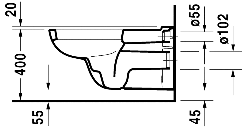 دي كود مرحاض معلق احتياجات خاصة بالدش DURAVIT