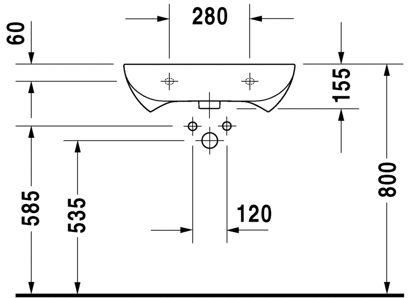 دي كود حوض 60 احتياجات خاصة سم DURAVIT