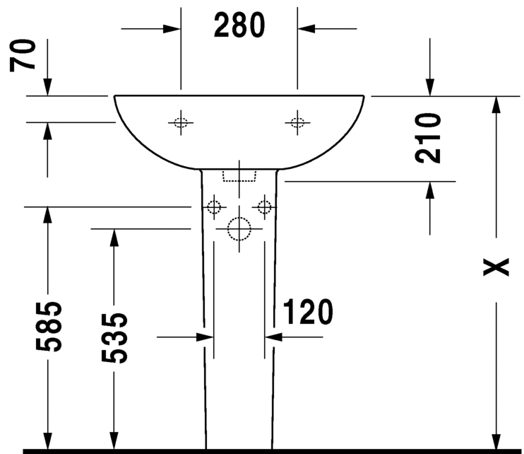 اكو حوض 60 سم DURAVIT