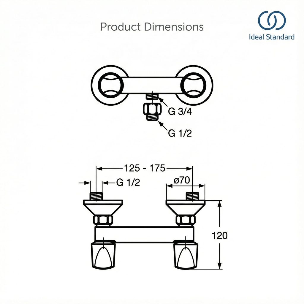 يوروبا خلاط دوش فقط بالمقابض IDEAL STANDARD