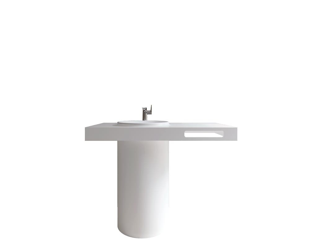 TONDO washbasin solid surface 115*60*90CM SANIPURE (WHITE)