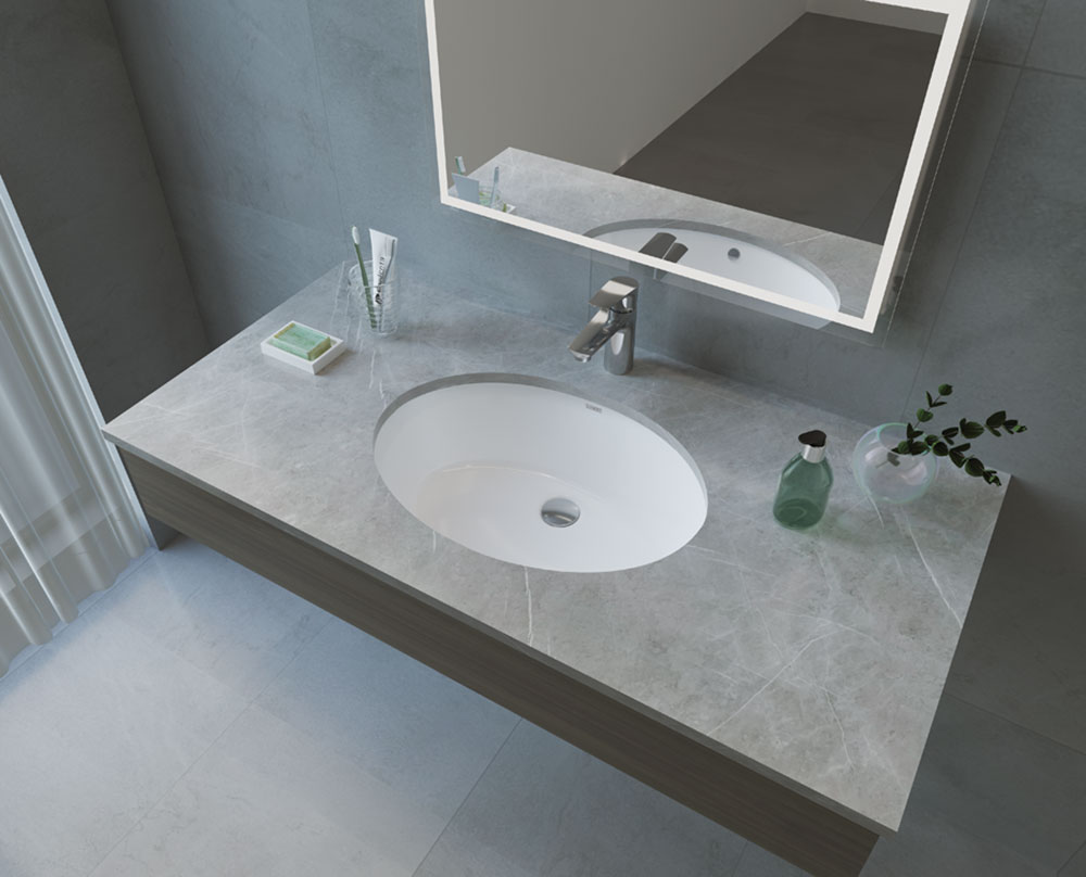 هايدرا حوض اوفال 51 سم يثبت تحت سطح افقي SANIPURE (WHITE)