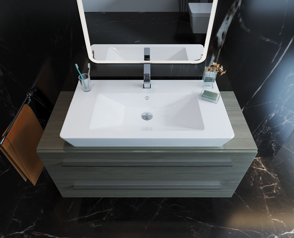 KEPLER over-counter washbasin 90*49CM SANIPURE (WHITE)