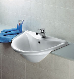 دياجونال حوض كونترتوب جزئي IDEAL STANDARD (WHITE)